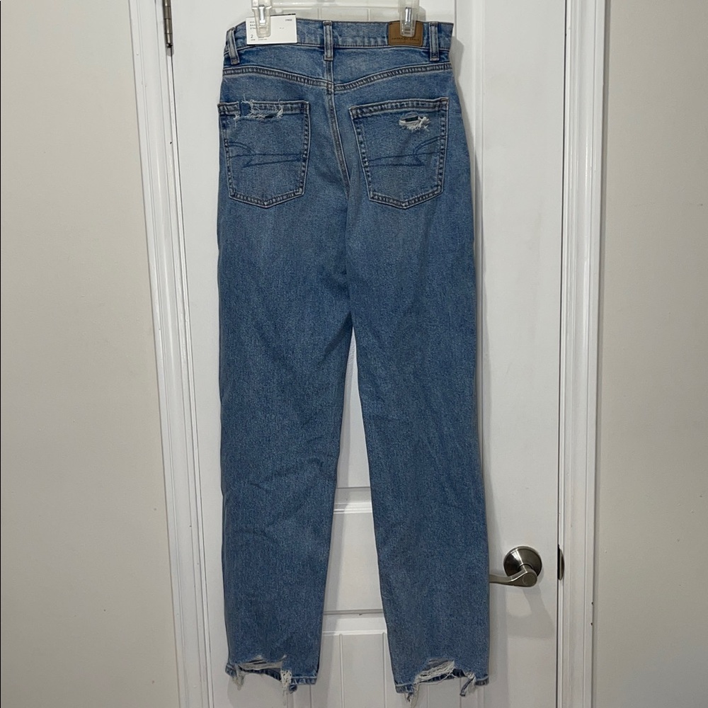 NWT STRIGID American Eagle highest rise baggy straight distressed denim jeans - Picture 8 of 14